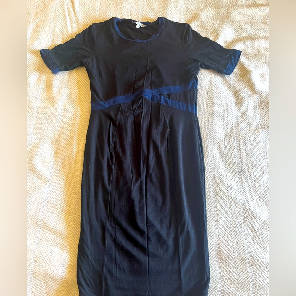 Black and blue maternity dress, size small